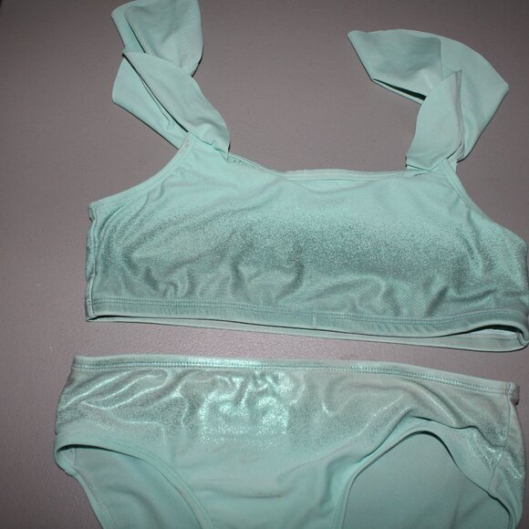 Blue 2 Pcs Justice Bikini Swimsuit Size 14 - Picture 2 of 11